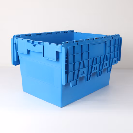 Factory Directly Sale Industrial Logistic Warehouse Plastic Tote Container with Hinged Lid