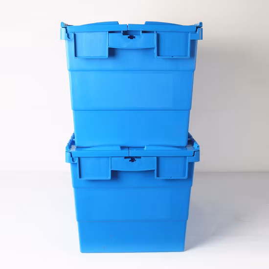 Factory Directly Sale Industrial Logistic Warehouse Plastic Tote Container with Hinged Lid