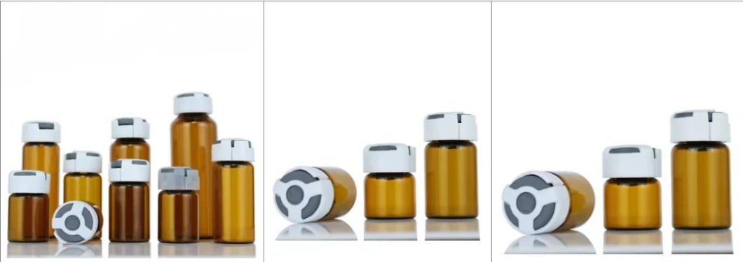 Pharmaceutical Tubular Glass Vials with Rubber Stopper Caps