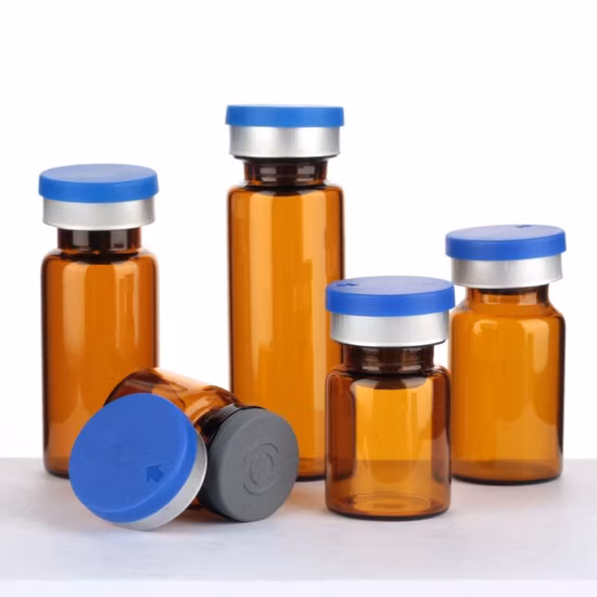 Frasco de vidro tubular âmbar de 10ml para embalagem farmacêutica