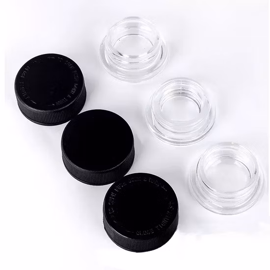 Venda quente 5ml 7ml 9ml Frasco de armazenamento de concentrado de vidro com tampa à prova de crianças para óleo de cera de creme para os olhos