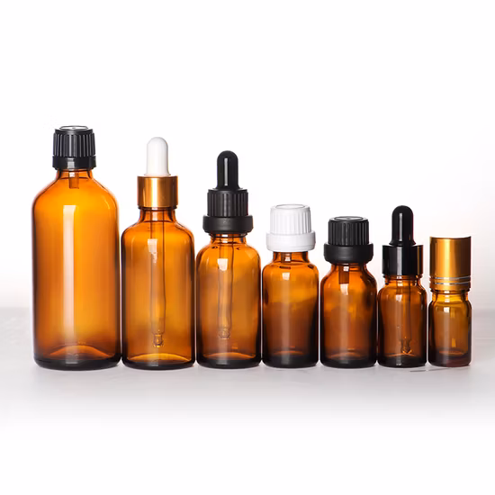 Frasco conta-gotas de óleo essencial de vidro verde gradiente de 3ml 10ml